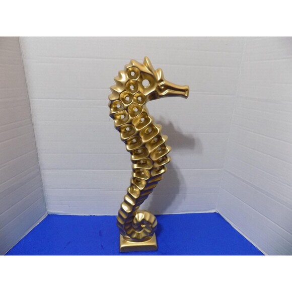 NEW Ceramic Seahorse Statue Figurine Coastal Home Decor Nautical Fish - Picture 5 of 7